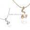 Latest Design Beads Girls Jewelry 18k Gold Plated Austrian Crystal Freshwater Pearl Necklace