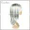 wholesale silky straight ombre silver grey synthetic wig glueless grey heat resistant hair wig for women