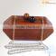 2016 new trending fashion ladies wooden clutch bag