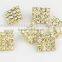 Fashional Shank Golden Quadrate Rhinestone Buttons for apparel RNK004