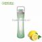 glass sports water bottle with food grade silicone sleeve and PP lid and handle