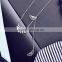 Fan-shaped long pendant drop dangle chains necklace