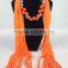 2014 Spring Multicolor long beaded jewelry scarf