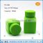 Square shape green plastic medicine bottle with child proof cap