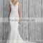 LC21 Hot Sale Sexy V Neck Wedding Dress 2015 Beaded Bust Sleeveless Mermaid Floor Length Vestido De Noiva Rosa
