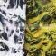 Do the old effect leaves pleated and printed polyester fabric in special style of garment fabric