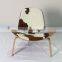 Modern Bend plywood hans wegner ponyhide / cowhide shell chair