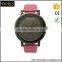 Top brand leather band quartz stainless steel back mens watch