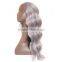 synthetic Latest product loose deep wave lace front silver grey wigs