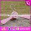 2017 New design lovely pink wooden hangers for baby clothes W09B071