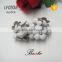 8CM cheap wholesale white color beaded center shoes decoration leather flower