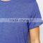 Custom Logo Short Sleeve Crew Neck Blue Men's 50% Cotton 50% Polyester Soft Jersey Breathable Fit Casual Blank Design T-Shirt