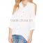 contemporary open-shoulder white loose fit casual shirts women