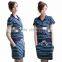 Maternity Dress Black and Blue Strips Atheleisure Nursing Clothing Breastfeeding Skirts