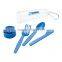 Portable Cutlery Set - Includes Fork, Knife and Spoon in Transparent Storage Case With Handy Aluminum Carabiner