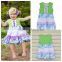 long red and blue 4th of July boutique maxi dresses for girls of 6 years old
