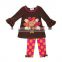2016 yawoo little girls brown leopard turkey thanksgiving outfit 2pc adore children clothing set