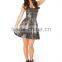 2017 Women's Printed Floral grid-shape pleated dress for sale