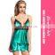 Women Sexy 2 Piece Short Lace Satin Cami Pajamas Sets Sleepwear
