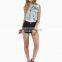No shoulder denim vest latest gown designs