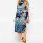 Fashion Midi Maternity Clothes Dress For Pregnant Women Bodycon Dresses In Graphic Patch Print