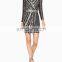 Sexy V Neck Long Sleeve Sequin Evening Dresses