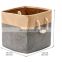 collapsible linen cloth laundry basket grey cotton rope cube basket storage foldable fabric laundry hamper with handles