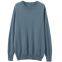 Autumn Winter Fashion Bluish Grey Jumper Round Neck Knit 100% Pure Cashmere Sweater Sale