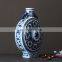 Antique style hand painted blue and white porcelain vase