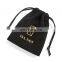 PandaSew 8*10 cm Black Custom Luxury Soft Flannel Small Jewelry Drawstring Pouch