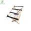 Hotel Style Folding Bamboo Luggage Rack with Shoe Storage Shelf
