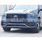 ABS PP material of body kit for Mercedes Benz GLS X167 modified to GLS63 AMG style with front/rear bumper Grille