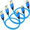 Кабель Micro USB 3.0 – кабель быстрой зарядки от USB Type A до Micro B с золотыми контактами для Samsung Galaxy S5, Note 3, жёсткого диска - синий, белый, розовый