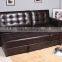 Brown Leather Luxury Corner Sofa Bed Sleeper Furniture