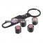 Union Jack Car Tyre Air Valve Dust Caps Plus Spanner Keyring