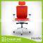 Orange fabric, orange office chair, white backrest, fabric chair, ergonomic chair, 3D headrest, adjustable armrest, aluminum bas