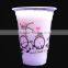 2016 wholesale plastic cup with drinking / huge cup for cold drink transparent