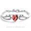 Hot Selling Heart Shaped Silver Plated Austrian Crystal Bracelet & Bangle Wholesale
