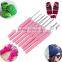 8 Size Soft Plastic Handle Multicolor Knitting Needles Mied Aluminum Crochet Hook Knit Needle Set Sewing Tools 2.5-6mm