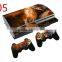 God of War Decal Skin Sticker For PS3 fat Console+2Pcs Stickers For PS3 Controller