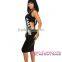 Dear-lover Amazing Graphic Print Black Midi Dress