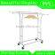 Adjustable Double Rail Garment Rolling Rack, Chrome Finish