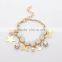 Yiwu Jewelry Light Gold Pearl Crystal Star Bead Silicone Bracelet