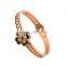 Stainless Steel Lucky Four Leaf Clover Bangle Bracelet for Mother's Day Gift