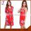 100% Polyester Women Two-piece Satin Nightgown