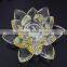 2016 beautiful yellow crystal glass lotus flower decoration on sale