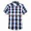 Csutom 100% Cotton Check Mens Casual Shirts