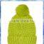 100% acrylic green cable knit women's hat glove scarf set