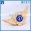 High quatity metal professional engraved custom pin badge with24 K gold plate