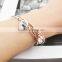Latest Design Vogue Jewellery Bangle High Polished Real Gold Hollow Ball Center Clean Stone Pendant Cuff Adjustable Bracelets